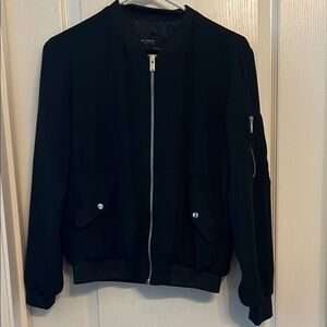 Zara Black Bomber Jacket with Silver Accents